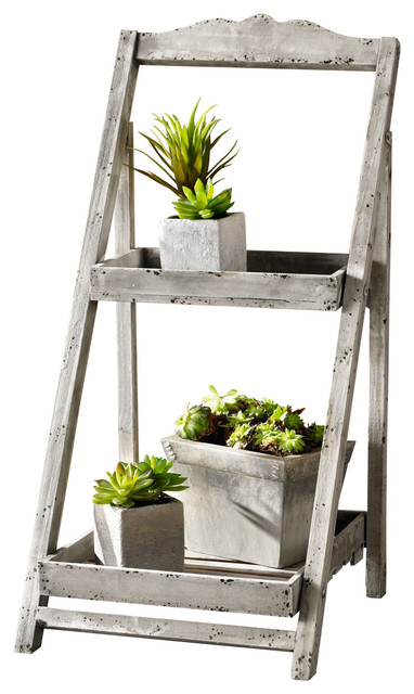 Outdoor Plant Stands Houzz 34 Tall Foldable Wooden Plant Stand For Outdoor 2 Shelves