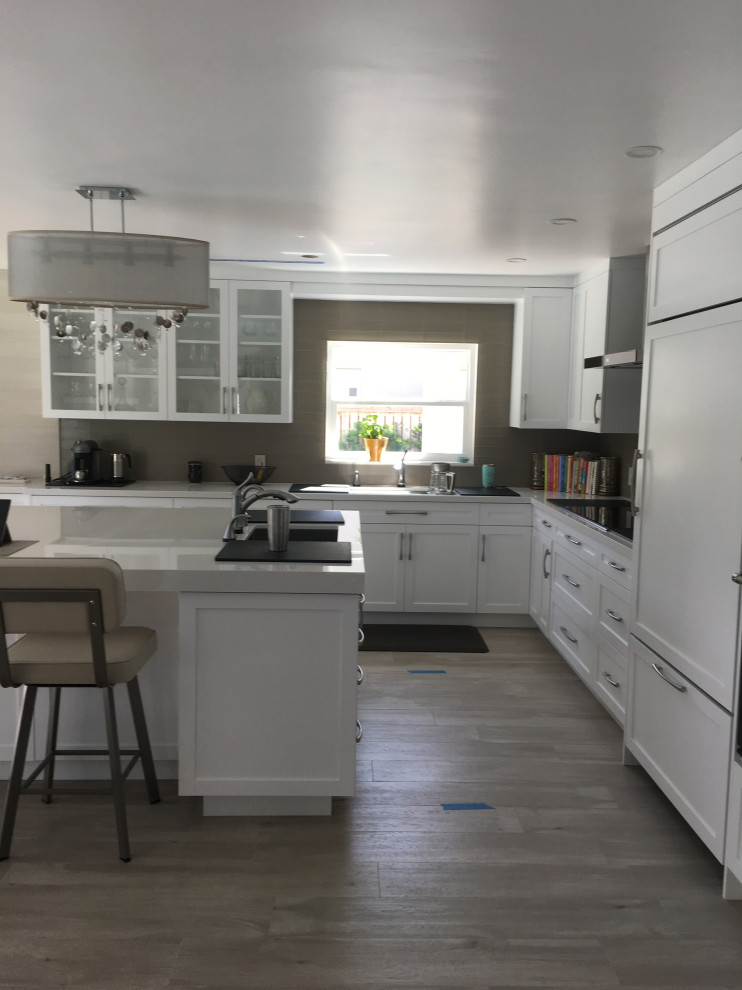 Example of a transitional kitchen design in Miami
