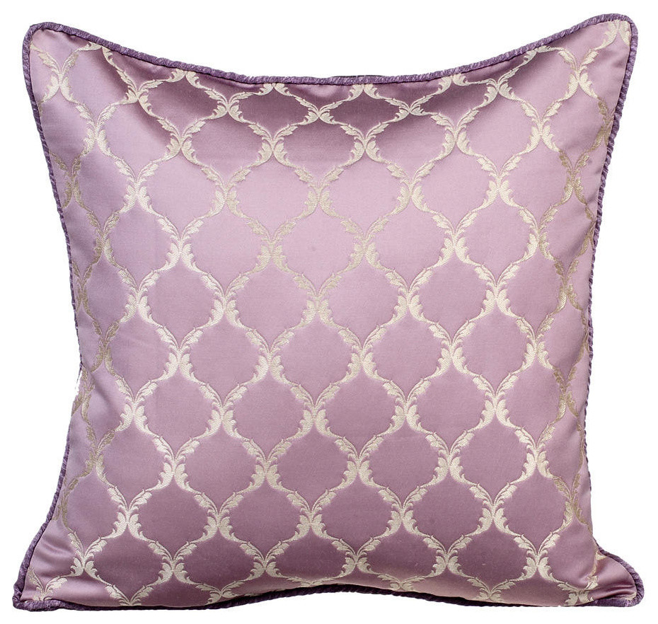 Textured Pintucks Plum Pillows Cover, Art Silk Pillow Covers, Plum Waves, 10. Lavender Purple (Lavender Tea), 24"x24"