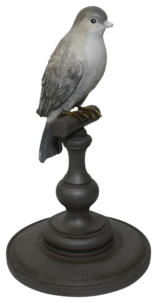 Perching Bird on Stand Statuette Traditional Decorative Objects And