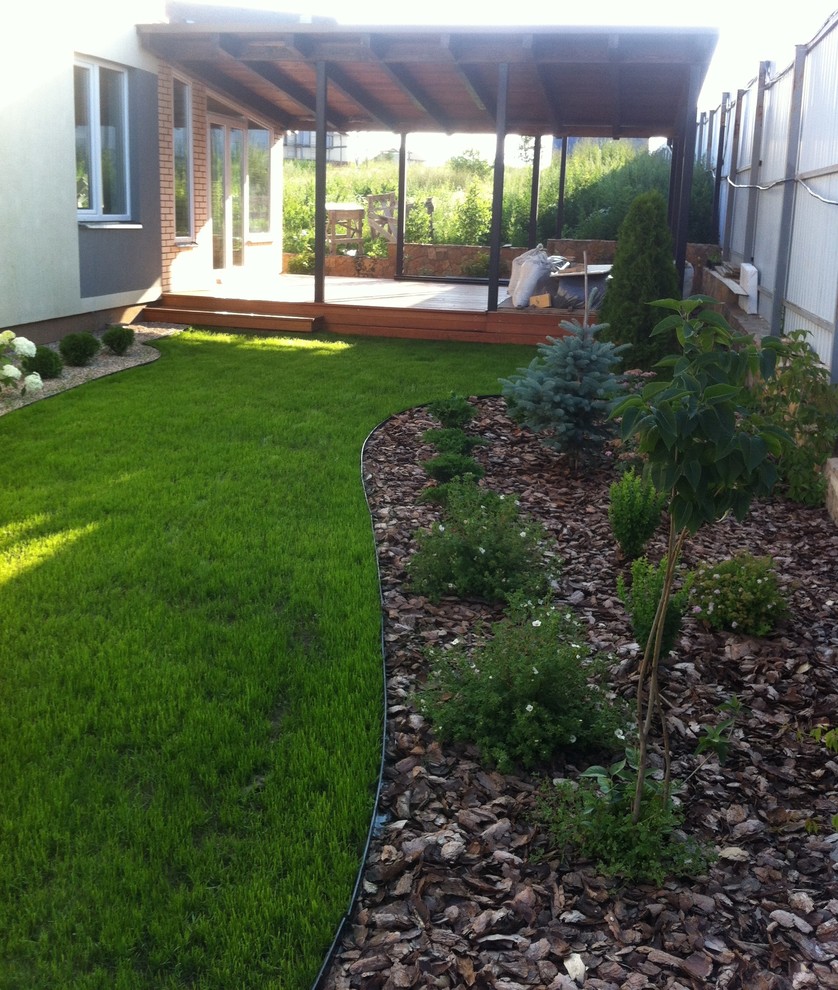 "Функциональность, гармония и стиль" ландшафтный проект, дуплекс в КП Опушкино