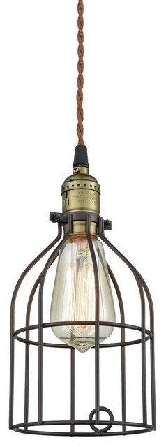 Vintage Metal Bird Cage Plug Pendant Light With Switch Industrial Pendant Lighting By Ecopower Light Houzz