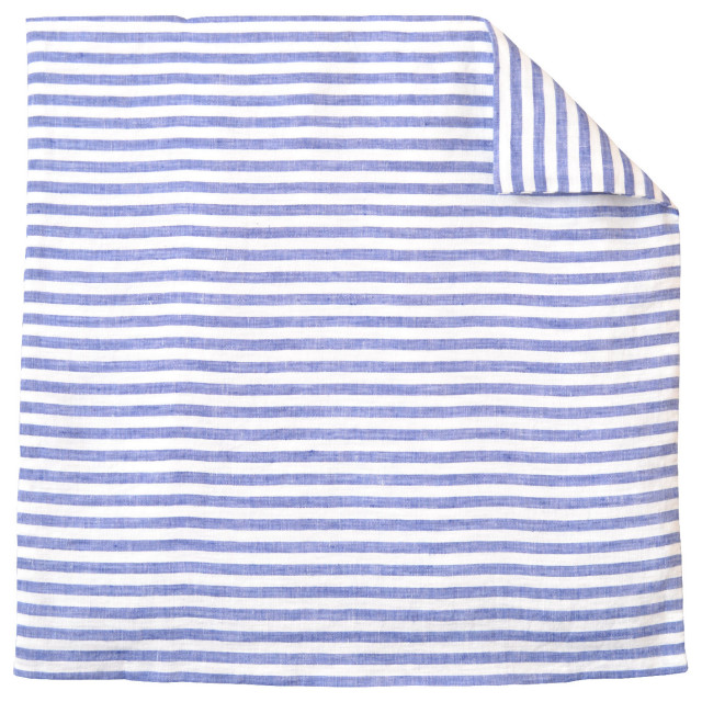 French Farmhouse Ticking Linen Decorative Thin Pin Striped Square