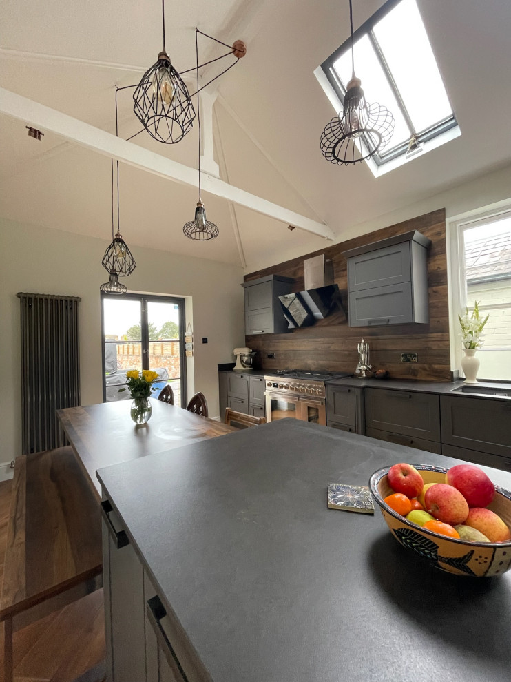 Grey Shaker Kitchen with Dekton worktops fitted in Worcester