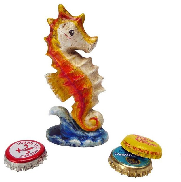 Seahorse and Palm Trees Bottle Openers Tropical Beach Ocean Decor
