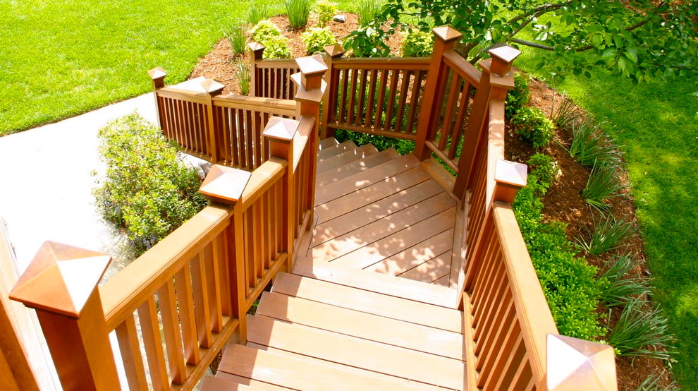Photo of a mid-sized contemporary deck in Raleigh.