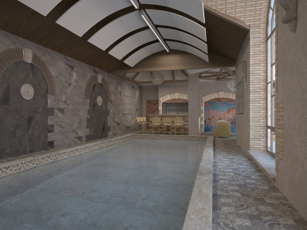 Дизайн-проект зоны бассейна и СПА  особняка Шато