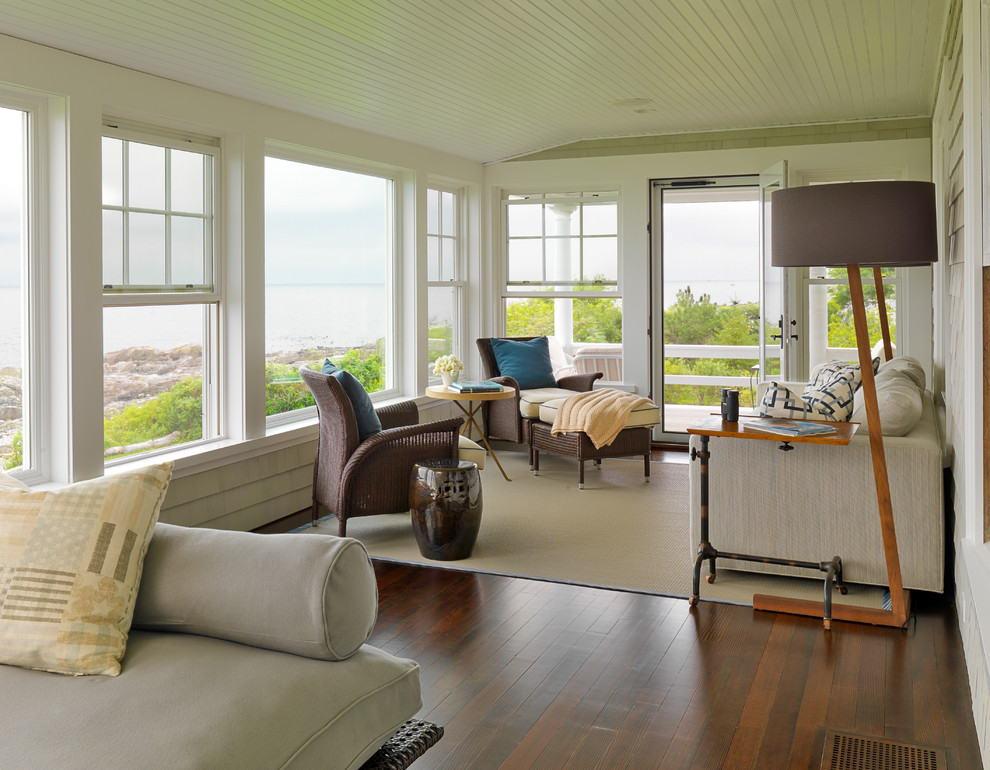 Inspiration for a mid-sized transitional sunroom in Boston with a standard ceiling.