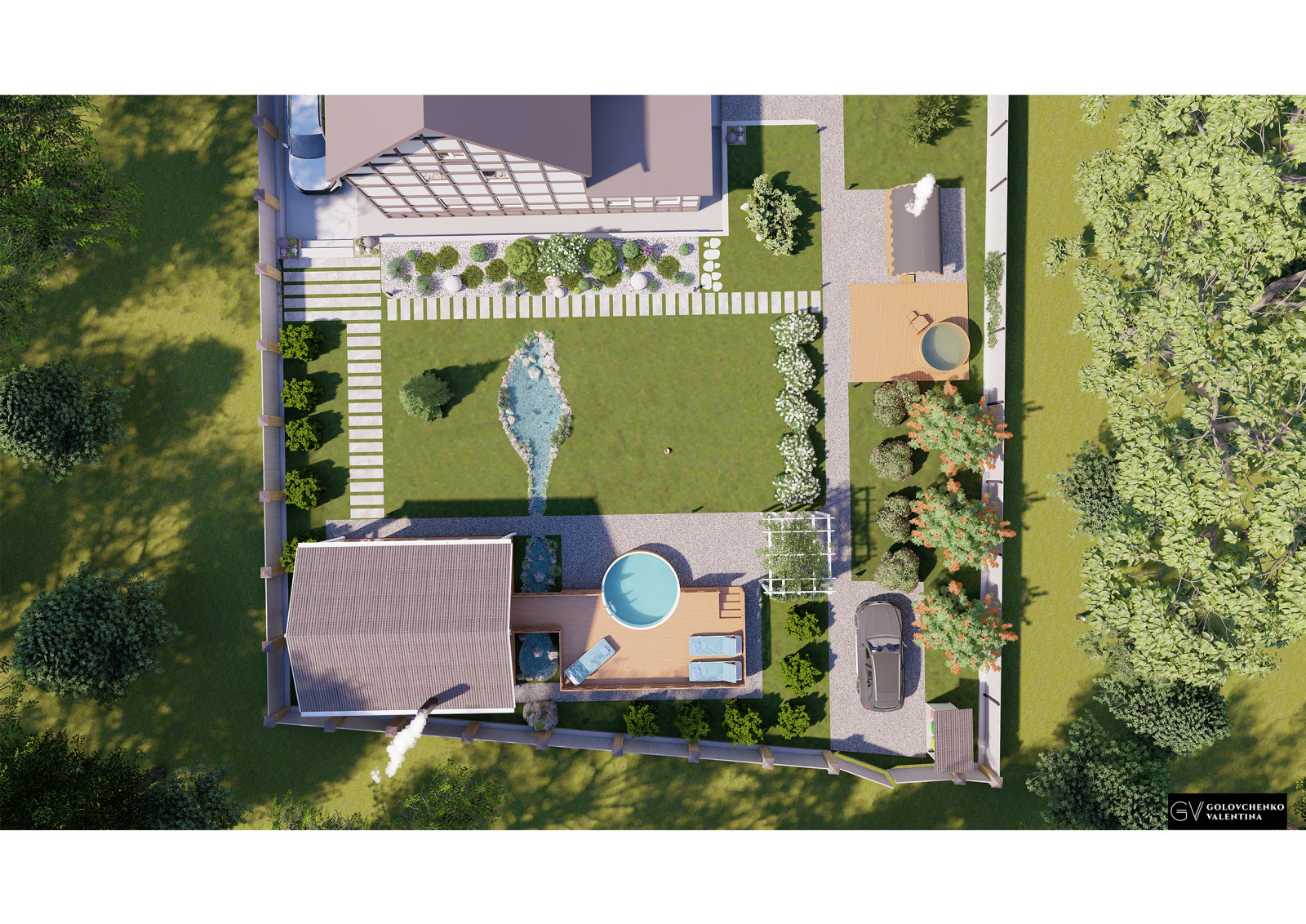 Концептуальный проект ландшафта частного дома