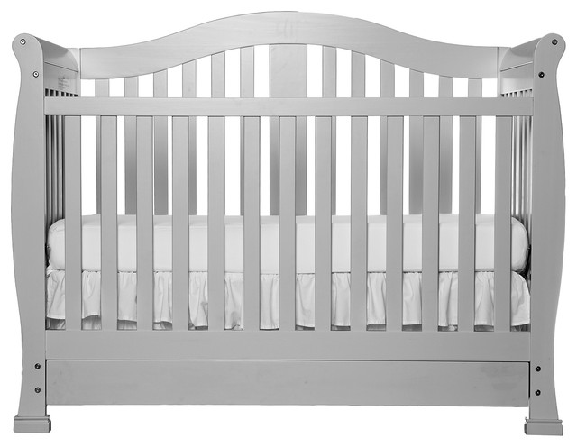 Dream On Me Addison 5-in-1 Convertible Crib With Storage, Mystic Gray