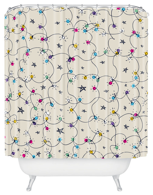 Deny Designs Sam Osborne Fairy Lights Shower Curtain, Medium