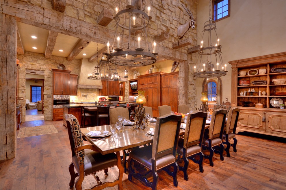 Dining room - rustic dining room idea in Austin