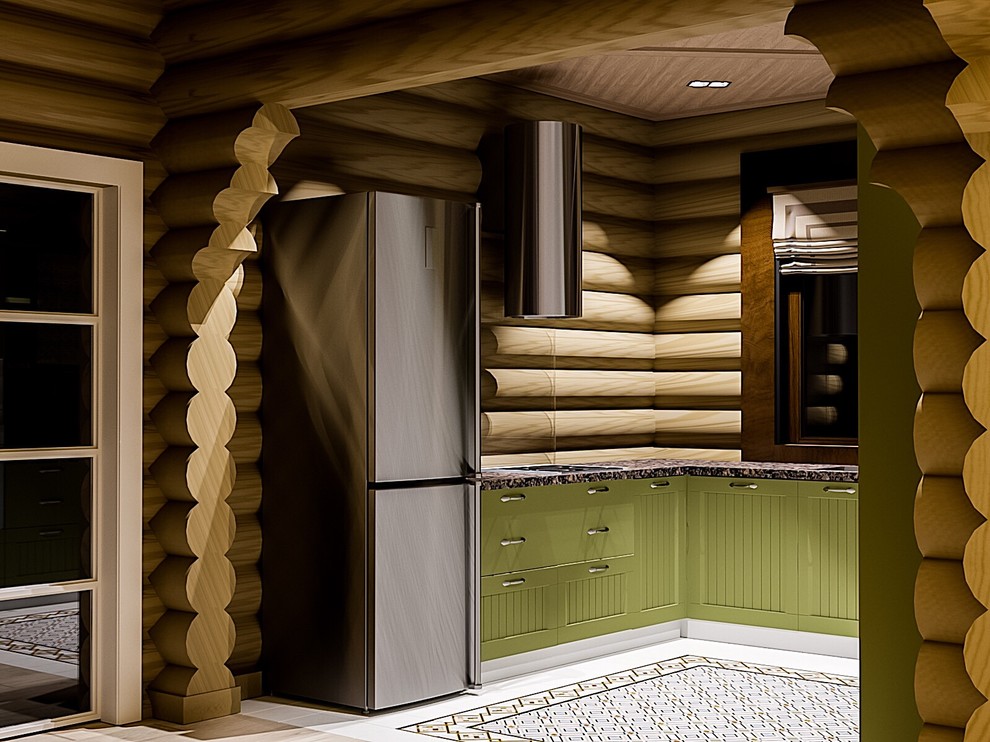 Дом из оцилиндрованного бревна 180м.кв.