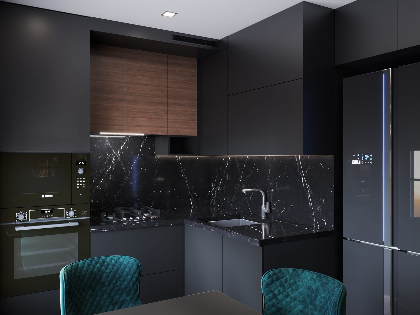 Квартира в черных тонах