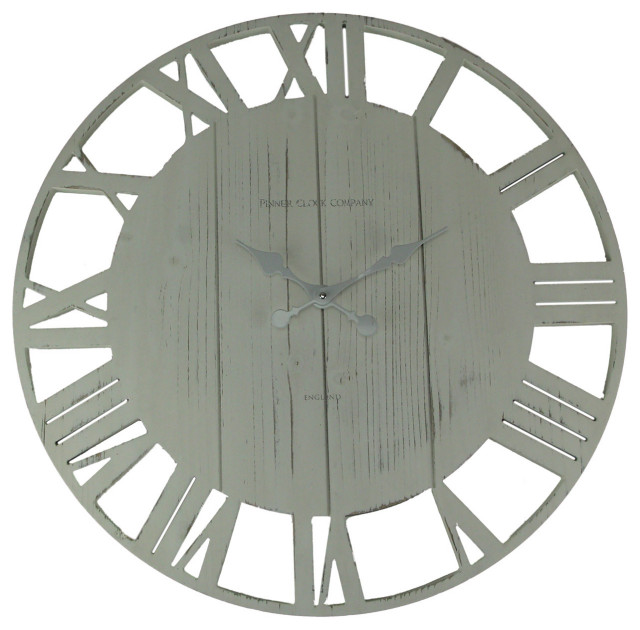 Distressed Cutout Wood Open Frame Oversize Round Wall Clock - Farmhouse -  Wall Clocks - by Zeckos | Houzz