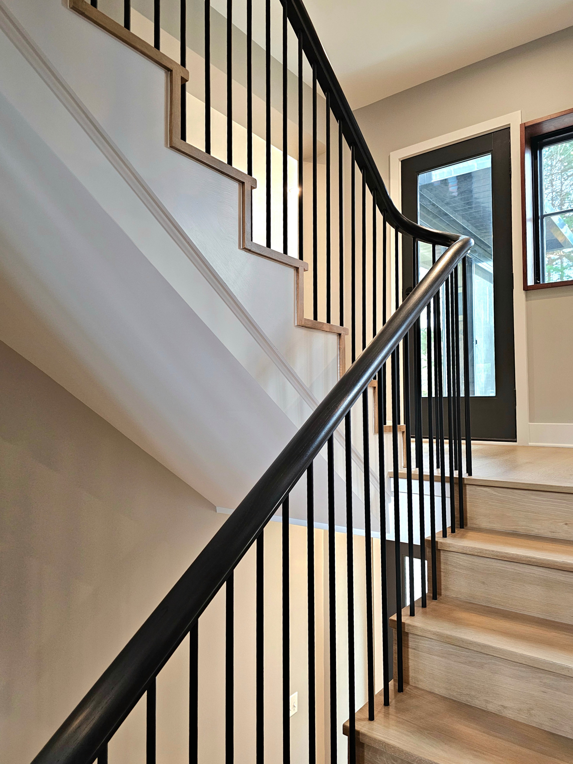 115_Stunning Continuous Rail System on 3 Story Floating Stairs; Arlington, VA 22