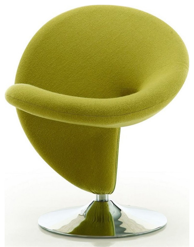 Manhattan Comfort Curl Contemporary Fabric Swivel Accent Chair in Green