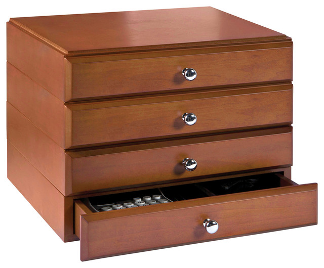 Bindertek Stacking Wood Desk Organizers 4 Supply Drawer Kit Bindertek Stacking Wood Desk Organizers 4 Supply Drawer Kit Cherry