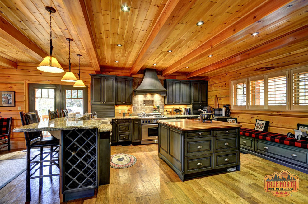 Example of a mountain style kitchen design in Houston