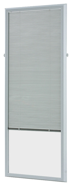 White Cordless Add On Enclosed Blinds For Door Windows 
