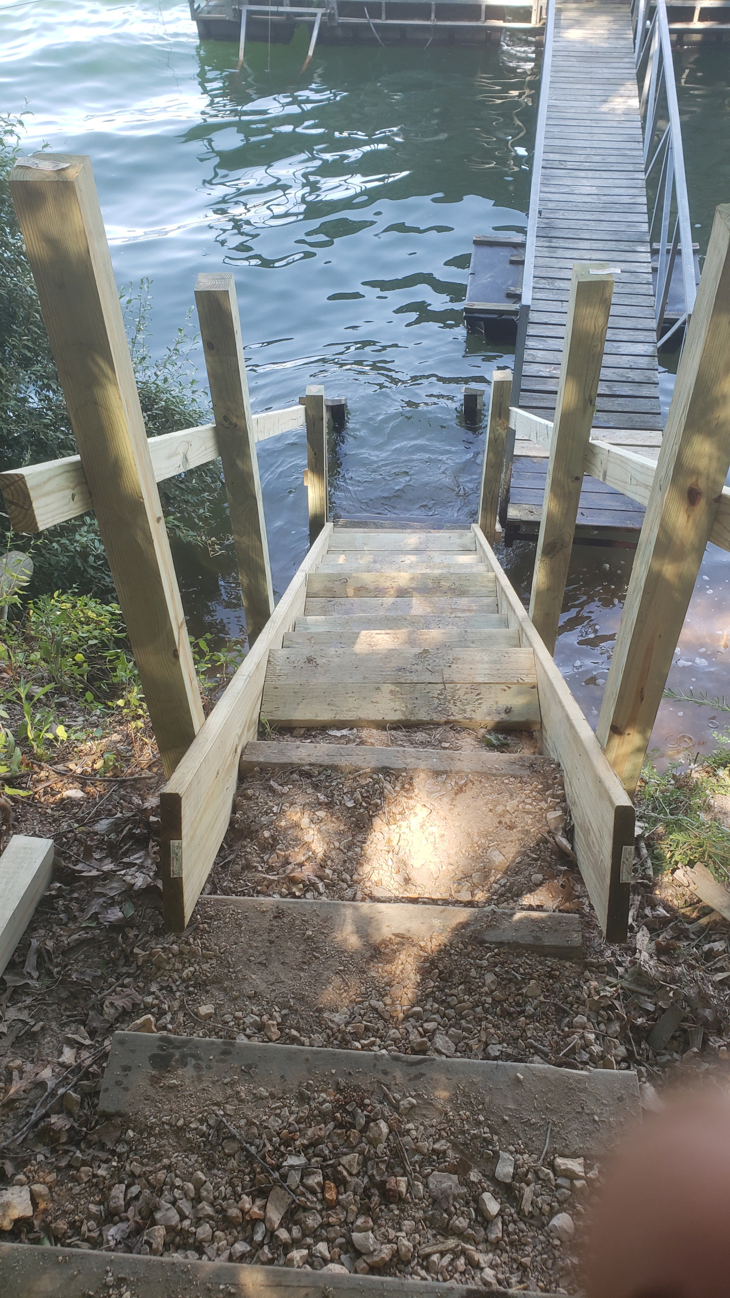 Steep Steps Leading To Lake Dock Stock Image - Image of steps, pond:  220289845