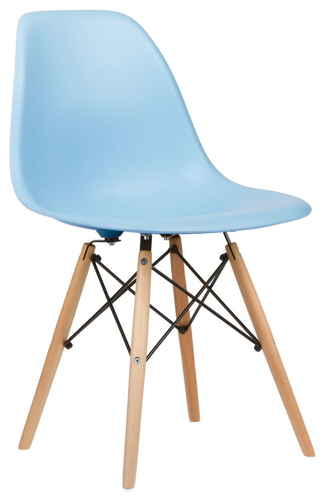 Mid-Century Slope Chair - Light Blue
