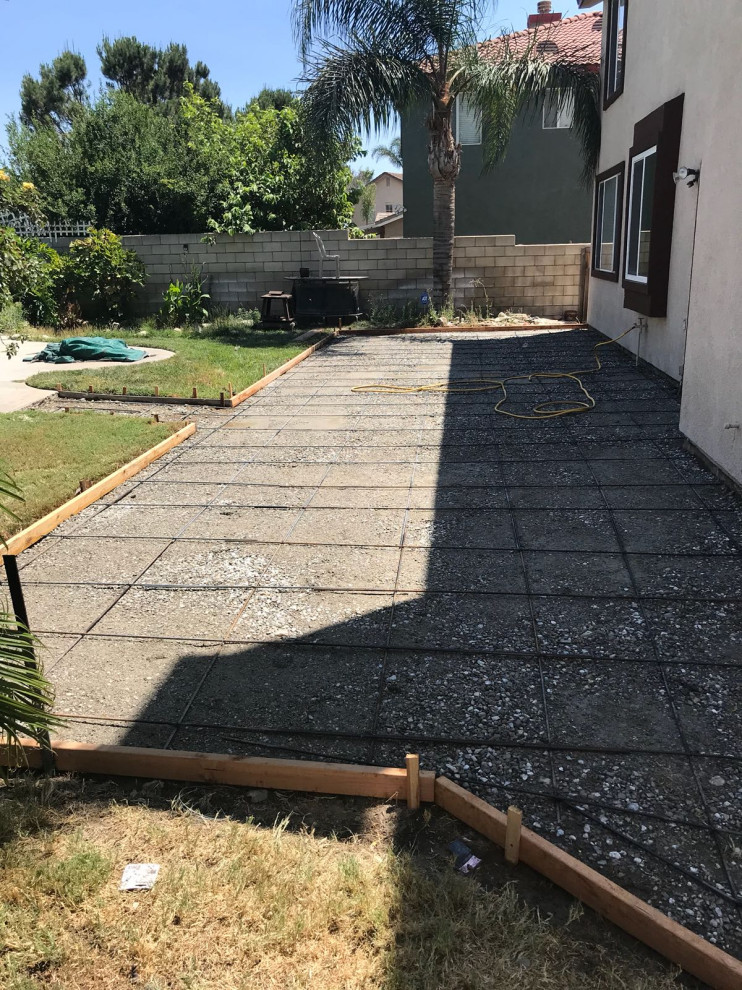 Back yard Stemp concrete