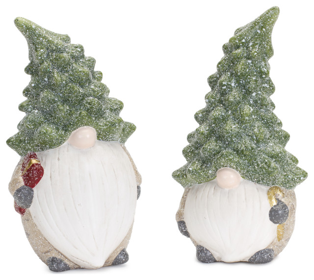 Stone Holiday Gnome Stack with Pine Tree Hat 23.25