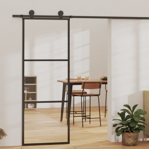 vidaXL Glass Door Interior Sliding Barn Door ESG Glass and Aluminum ...