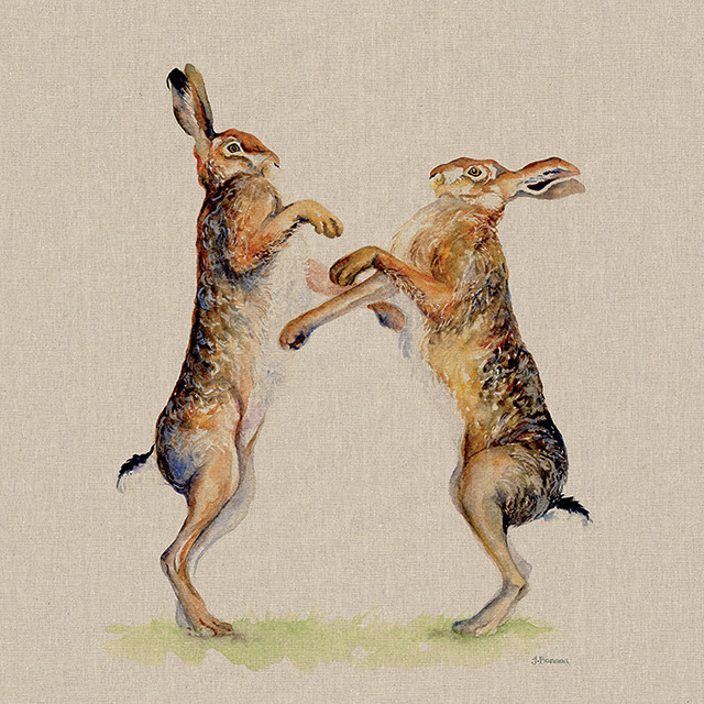 "Henry & Cassius" Canvas Print by Jane Bannon, 60x60 cm