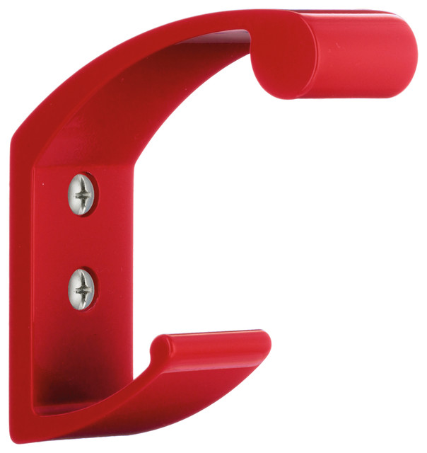 Decorative Hooks For The Home, Enamel Red Contemporary Wall Hooks by KnobDeco Houzz