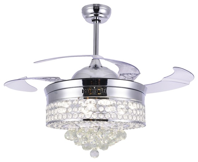 Unique Caged Ceiling Fan With Remote Led Light Retractable Blades Contemporary Fans By Bella Depot Inc Houzz - Small Caged Ceiling Fan No Light