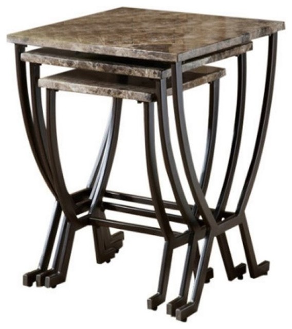 Bowery Hill 3 Piece Nesting Table Set Matte Espresso
