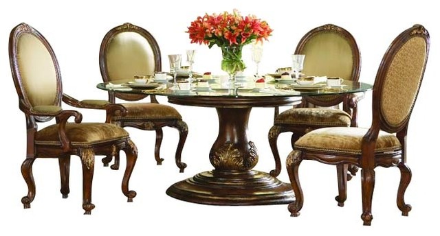 Round Glass Top Dining Table - Traditional - Dining Tables - by