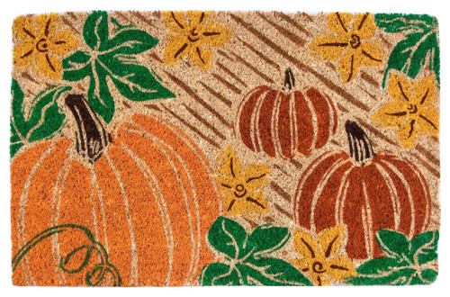 Entryways Pumpkin Patch Hand-Woven Coir Welcome Doormat