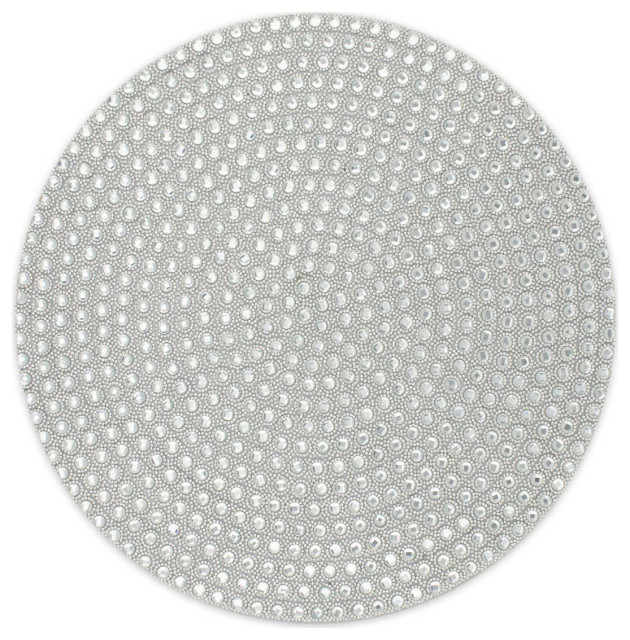 Sparkles Home Rhinestone Montaigne Placemat, Stone Contemporary