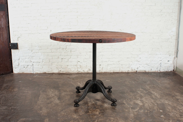 V42 Round Reclaimed Wood Bistro Table Indoor Pub And V42 Round Reclaimed Wood Bistro Table 25