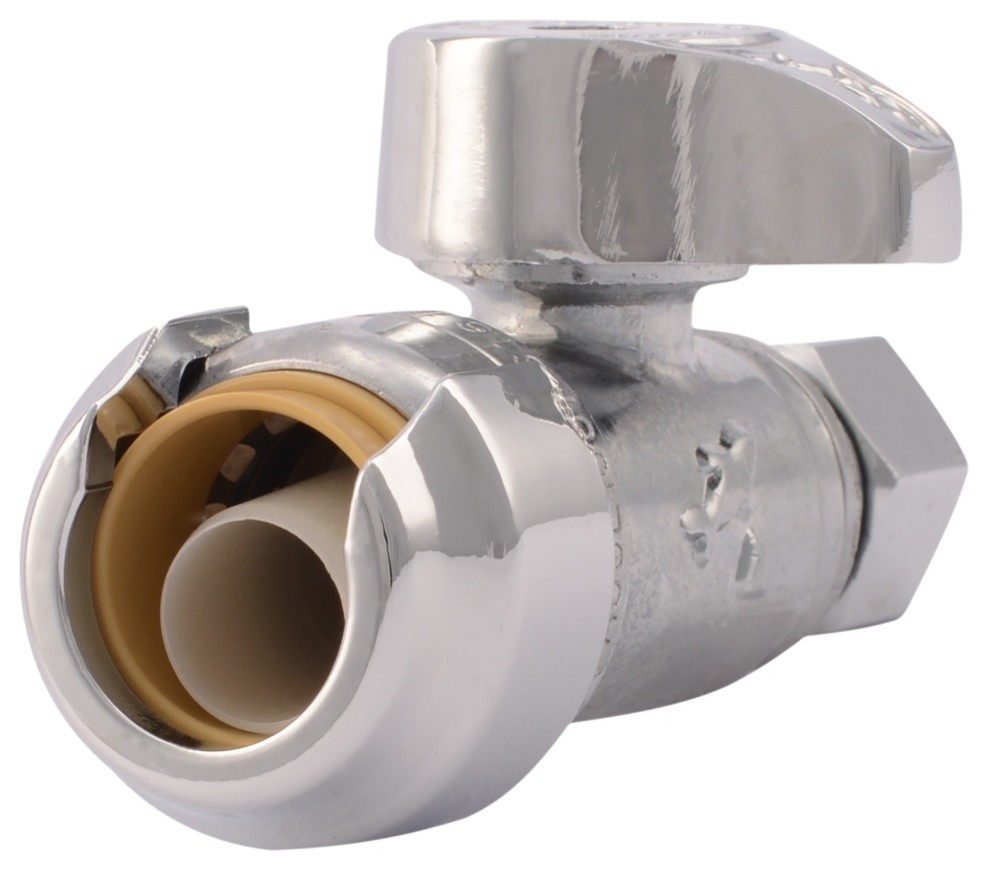 SharkBite 230370000LF LeadFree Brass PushFit Straight Stop, 1/2" x 3/8" CMP Traditional