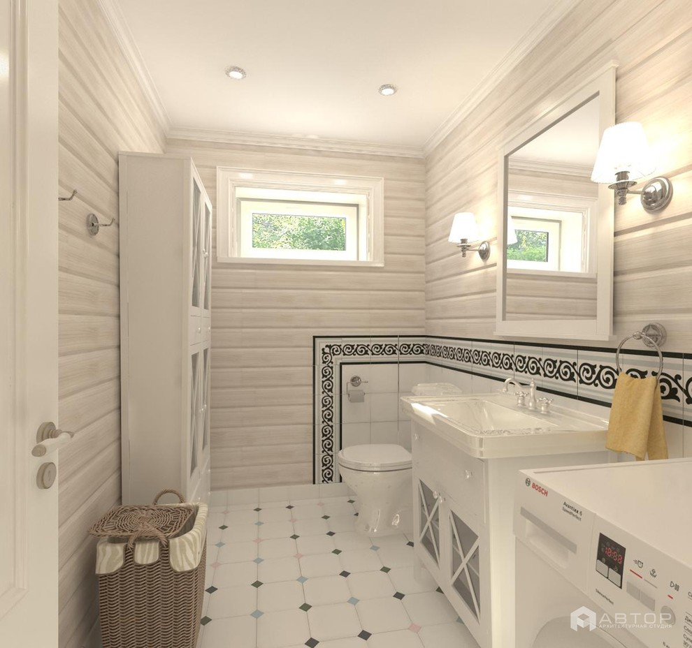 Одноэтажный загородный дом с баней