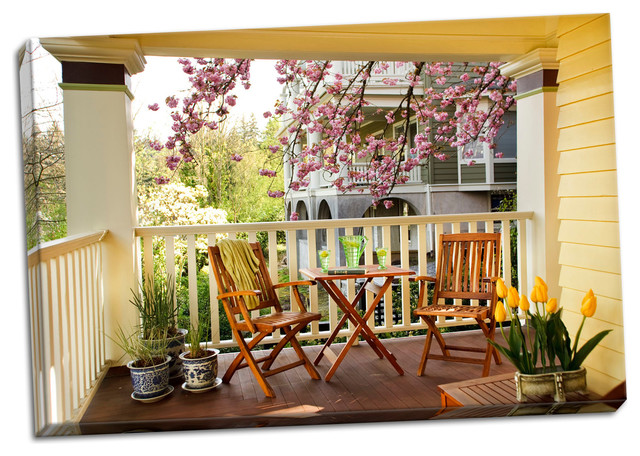 Fine Art Photograph, Dining on the Porch I, Hand-Stretched Canvas