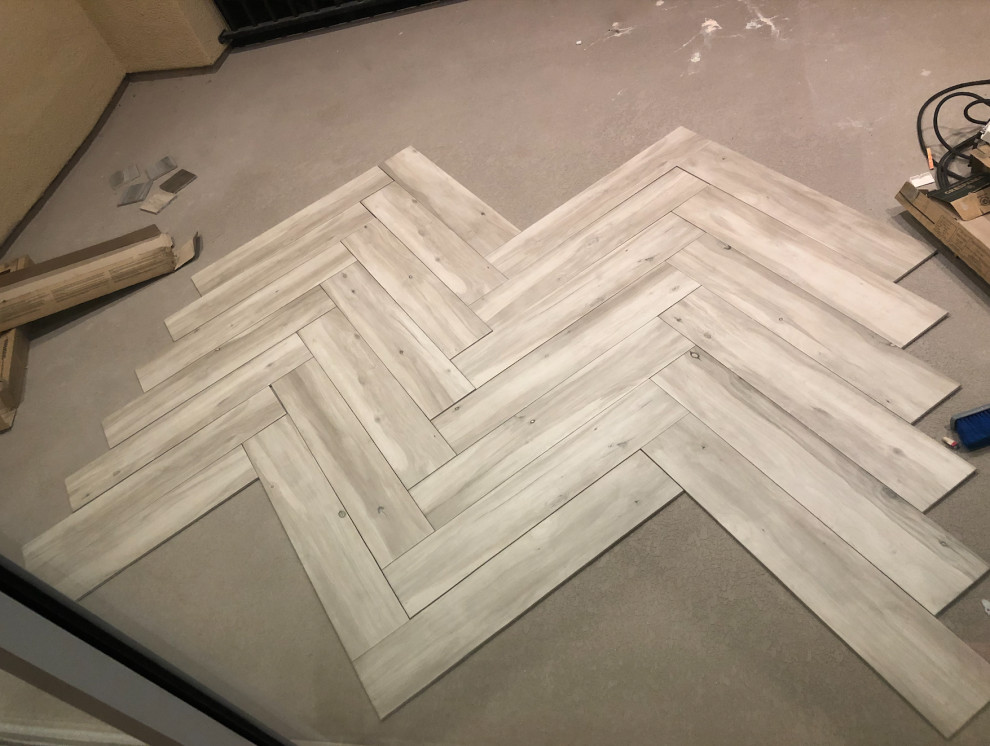 what size grout line should i use for herringbone pattern wood plank