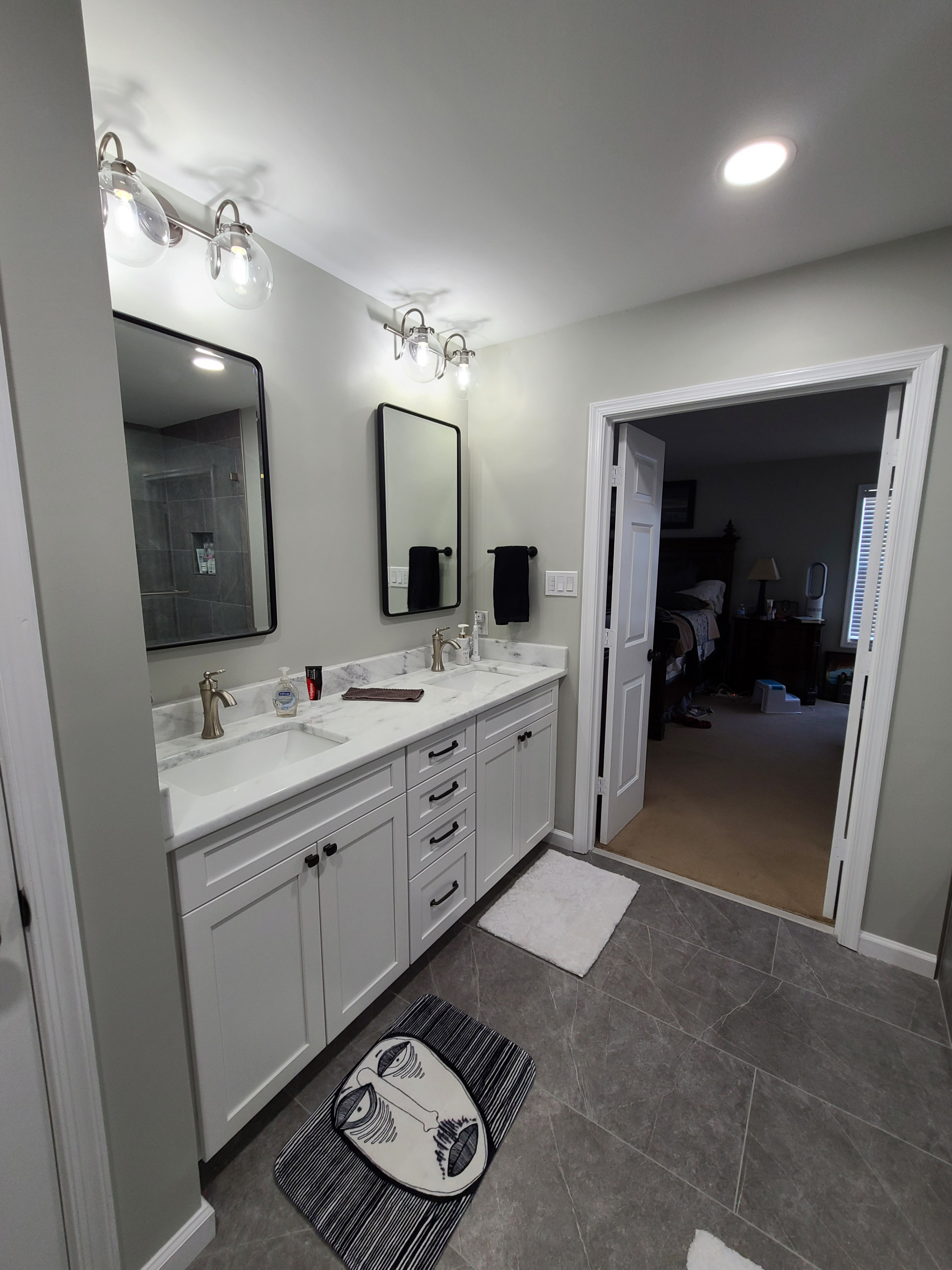 Dove Grey Contemporary Bathroom Remodel