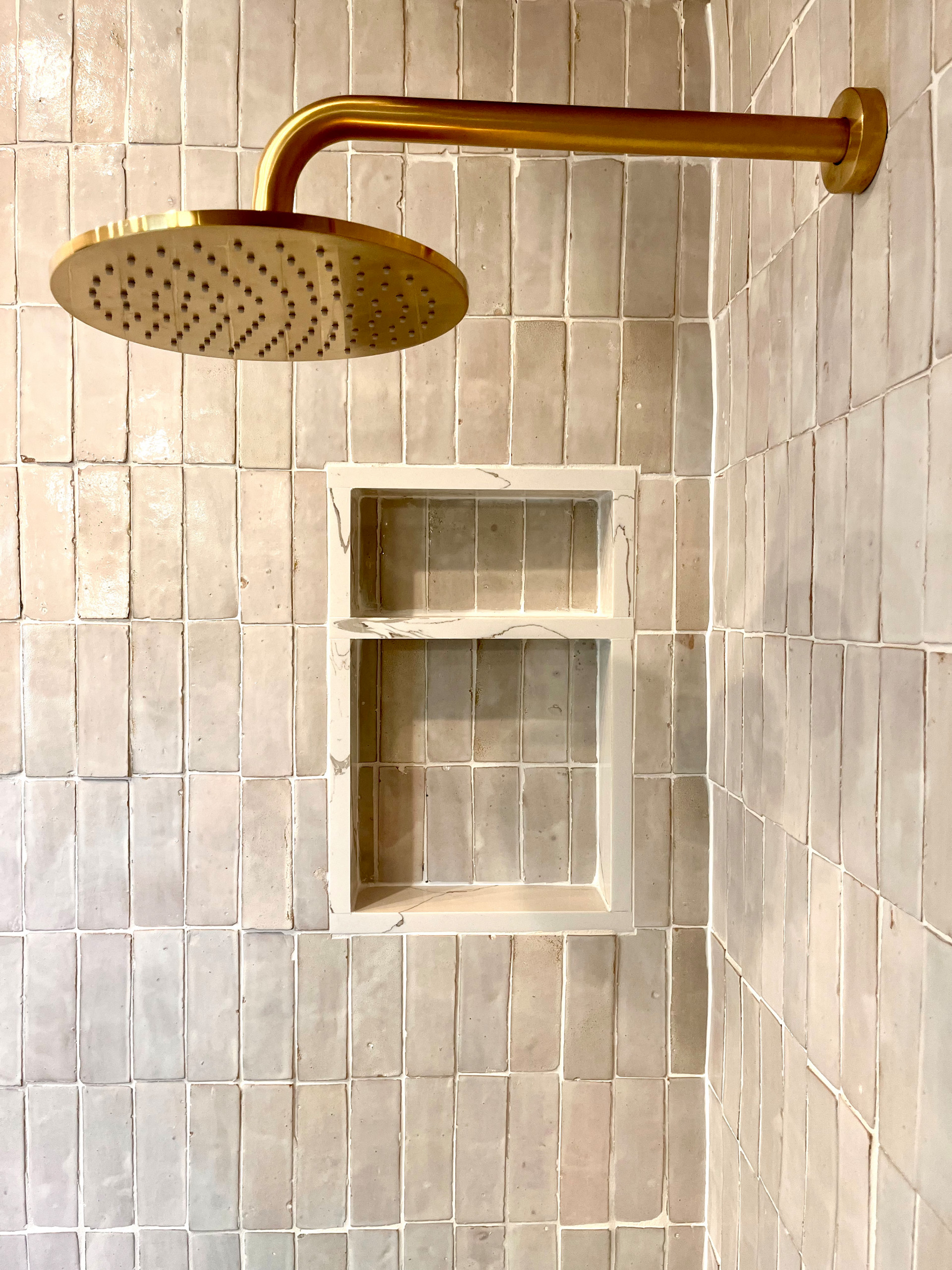 Moroccan shower tile.