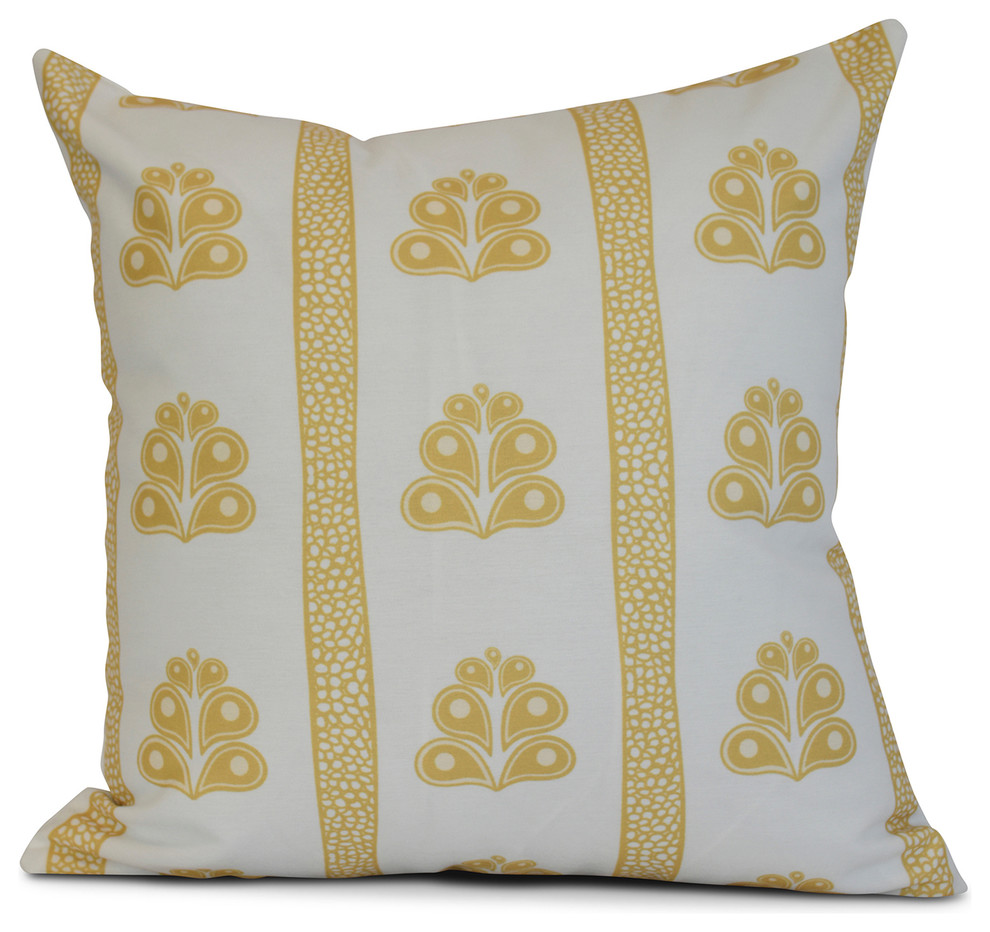 Gold Wacky Stripe, Geometric Print Pillow, 20"x20"
