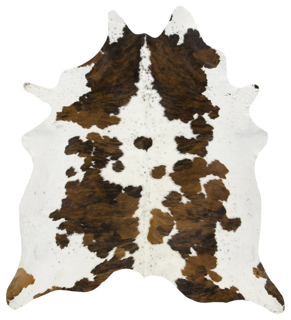 Tricolor Brazilian Cowhide Rug Tri Cow Hide Skin Leather Area Rug Exotic 5 X 4 