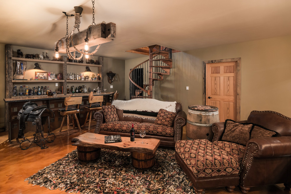 Mountain style basement photo in Columbus