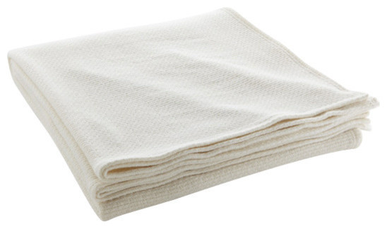 Thermal Weave Wool Blanket Bone White Contemporary Blankets Thermal Weave Wool Blanket Bone White Twin