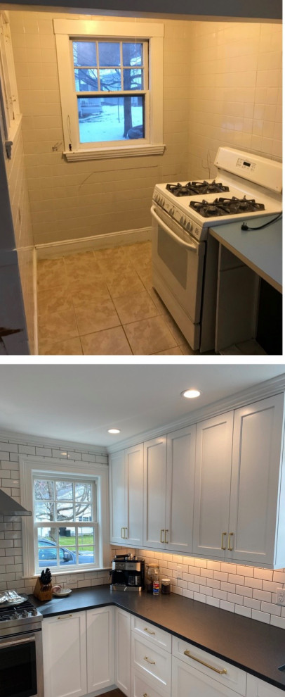 Inspiration for a transitional kitchen remodel in Boston