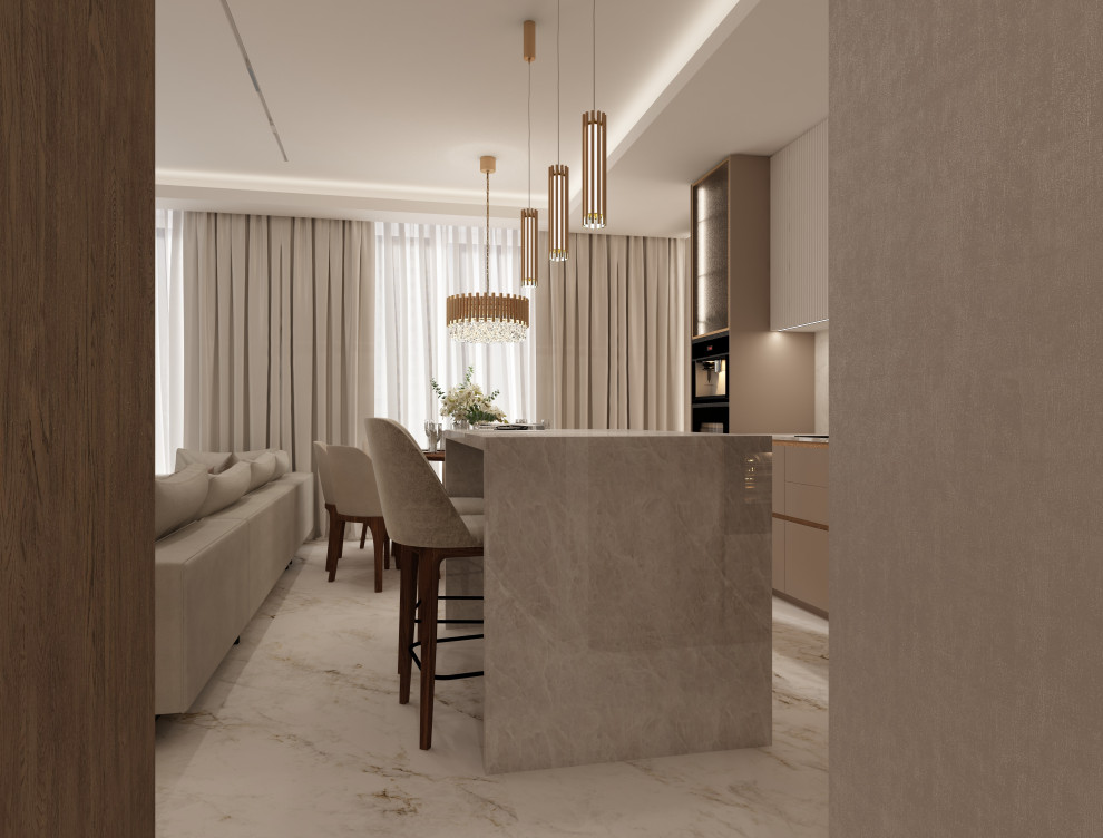 Гостиная и прихожая. Квартира Клубный дом "На Арочной"