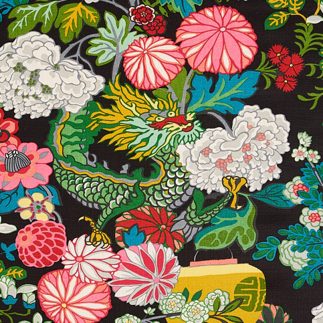 Schumacher Chiang Mai Dragon Fabric Asian Fabric by Schumacher